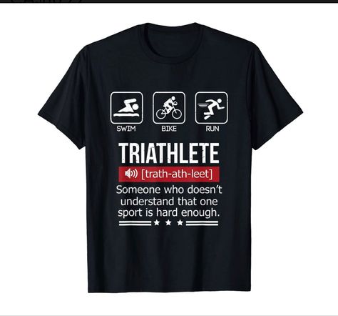 Triathlon Shirts, Gifts For Triathletes, Triathlon Gear, Tshirts Ideas, Dad Gift Ideas, Swim Bike Run, Bike Run, Oh Yeah, Triathlon