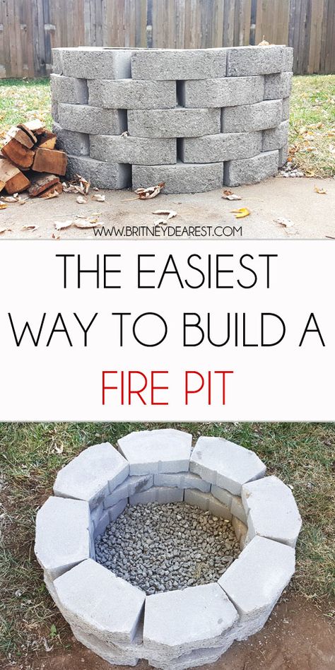 Build A Fire Pit, Fire Pit Plans, Make A Fire Pit, Fire Pit Seating Area, How To Build A Fire Pit, Easy Fire Pit, To Build A Fire, Diy Outdoor Fireplace, Small Fire Pit