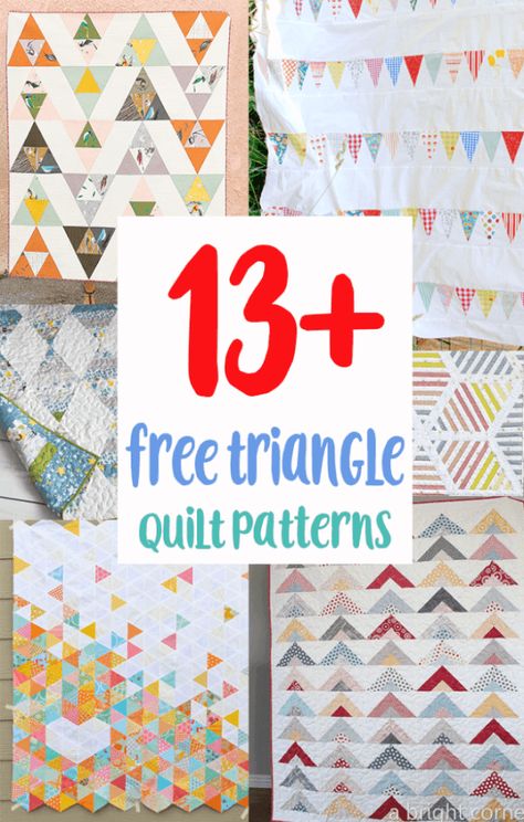 13+ Free Triangle Quilt Patterns to Sew for Beginners! Free Triangle Quilt Pattern, Oh My Stars Quilt, Triangle Quilt Patterns, Melanie Ham, Quilting Basics, Sew Can She, Triangle Quilt Tutorials, Happy Quilts, Twin Quilt Pattern