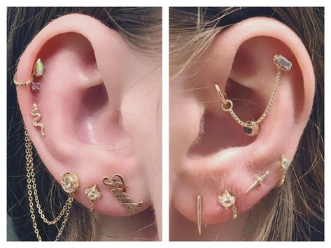 Piercing With Chain, Helix Piercing Chain, Helix Chain, Piercing Chain, Forward Helix Piercing, Forward Helix, Septum Clicker, Helix Piercing, Shopping Websites