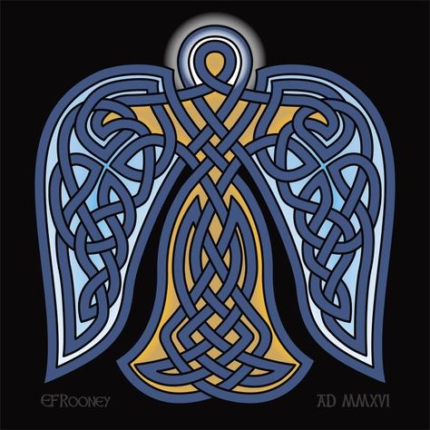 Angel Knot - Celtic Knotwork by E.F. Rooney Celtic Angel Tattoo, Celtic Angel, Celtic Knot Drawing, Celtic Images, Celtic Quilt, Celtic Christmas, Shamrock Tattoos, Celtic Ornaments, Celtic Knot Designs