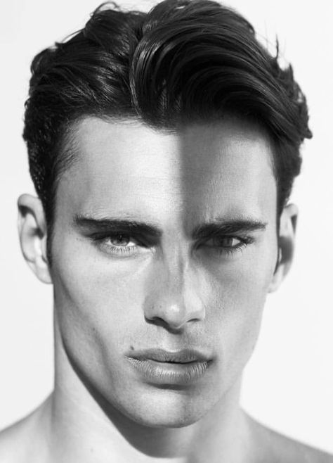 Back Hairstyles For Men, Slicked Back Hairstyles, Portrait Practice, Male Model Face, Male Portraits, Haircuts Ideas, Diamond Face Shape, Curly Hair Types, Kevin Murphy