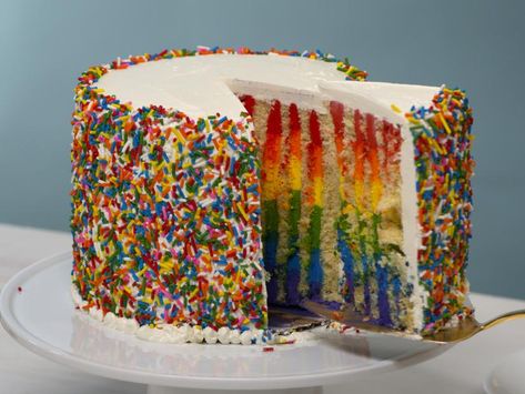 Rainbow Vertical Cake Recipe | Food Network Kitchen | Food Network