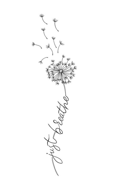 Breath Dandelion Tattoo, Just Breathe Dandelion Tattoos For Women, Just Breath With Dandelion Tattoo, Just Breathe With Dandelion Tattoo, Blow Flower Tattoo, Dandelion Forearm Tattoo Women, Dandelion Tattoo With Quote, Dandelion Breathe Tattoo, Just Breathe Collar Bone Tattoo