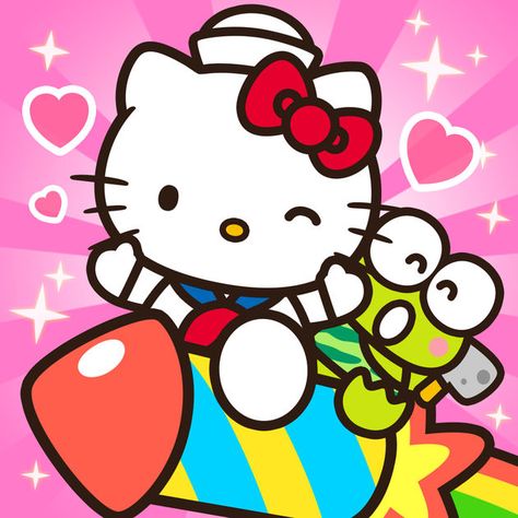 Hello Kitty Keroppi, Hello Sanrio, Hello Kitty Crafts, Hello Kitty Friends, Kitty Images, My Melody Kuromi, Kitty Drawing, Hello Kitty Drawing, Hello Kitty Cartoon