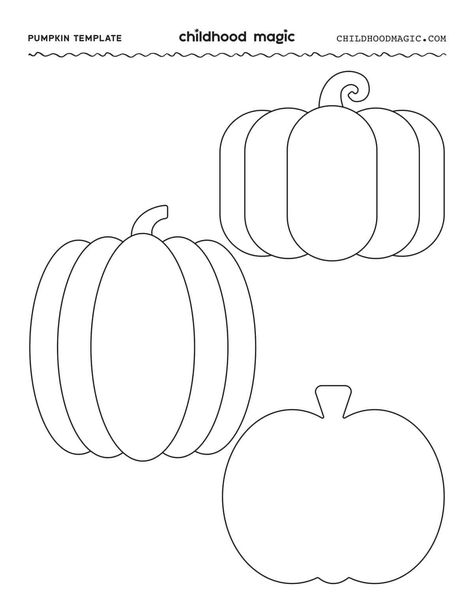 Pumpkin Outline - Childhood Magic Free Pumpkin Template, Printable Pumpkin Template, Pumpkin Outline, Pumpkin Cutouts, Paper Pumpkins, Pumpkin Template, Pumpkin Printable, Pumpkin Coloring Pages, Fun Pumpkins