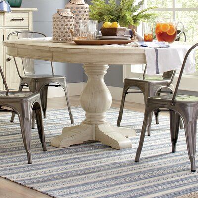 Farmhouse Chic Dining Table, Coconut House, Dinning Tables, Round Pedestal Dining, Round Pedestal Dining Table, Dining Table Wood, Round Kitchen Table, Kelly Clarkson Home, Kitchen Refresh