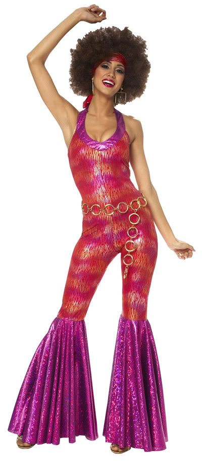 1970s Funky Disco Foxy Lady Halloween Costume 70s Jumpsuit Adult Woman Moda Disco, 70s Disco Costume, Look Disco, 70s Jumpsuit, Disco Jumpsuit, Ladies Fancy Dress, 70s Costume, Disco 70s, Disco Costume