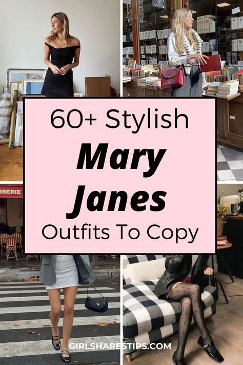 Step up your shoe game with these 60 stylish Mary Jane shoes outfit ideas that will make you the envy of fashionistas everywhere. From casual to formal, there's a perfect look for every occasion. | Mary Jane shoes outfit | Mary Janes outfit | Mary Jane shoes street style | platform Mary Janes outfit | Mary Jane shoes outfit jeans | outfits with Mary Janes | Mary Jane outfit ideas | Mary Jane shoes outfit Dr Martens | how to wear mary jane shoes outfit | mary jane shoes outfit dress Sling Back Mary Jane Outfit, Dress With Mary Janes Outfit, Work Outfits With Mary Janes, Maryjane Shoe Outfit Skirt, Mary Jane Flats With Jeans, Mary Janes Outfit Casual, Black And White Mary Janes Outfit, Mary Janes Street Style, Midi Dress With Mary Janes