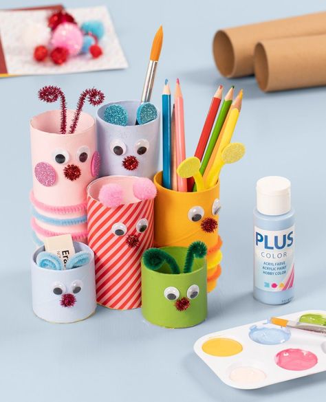 Toilet Paper Roll Art, Diy Crayons, Toilet Roll Craft, Rolled Paper Art, Toilet Paper Tube, Budget Crafts, Mother's Day Crafts, Diy Bebe, Diy Pots