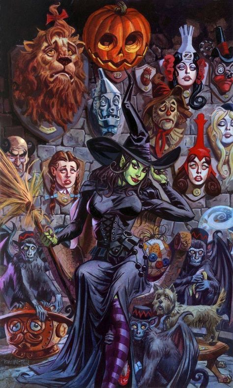 Heads on the wall Dan Brereton, Horror Vintage, Wicked Witch Of The West, The Wonderful Wizard Of Oz, Grimm Fairy Tales, Witch Art, Wicked Witch, Horror Comics, A Witch