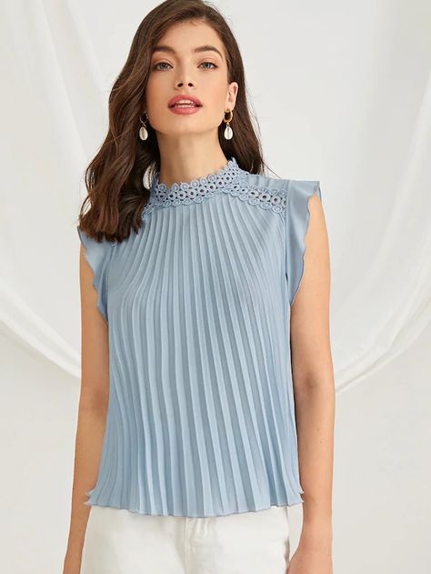 Pleated fabric top