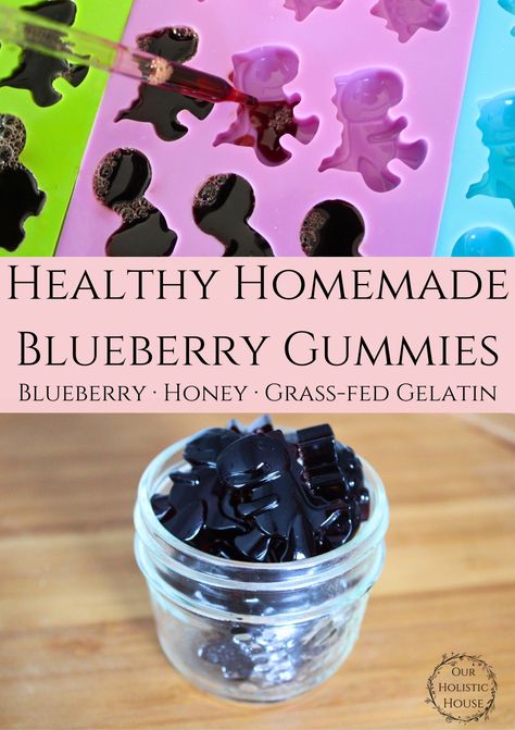 This easy homemade gummies recipe uses simple ingredients to whip up a nourishing tasty treat for the whole family. This basic recipe allows you to make your own gummy bears, providing a healthier alternative to store-bought options that contain artificial flavors and additives. Blueberry Gummies Recipe, Blueberry Gummies, Quick Foods, Homemade Gummy Bears, Gummy Snacks, Healthy Gummies, Homemade Gummies, Grass Fed Gelatin, Gummies Recipe