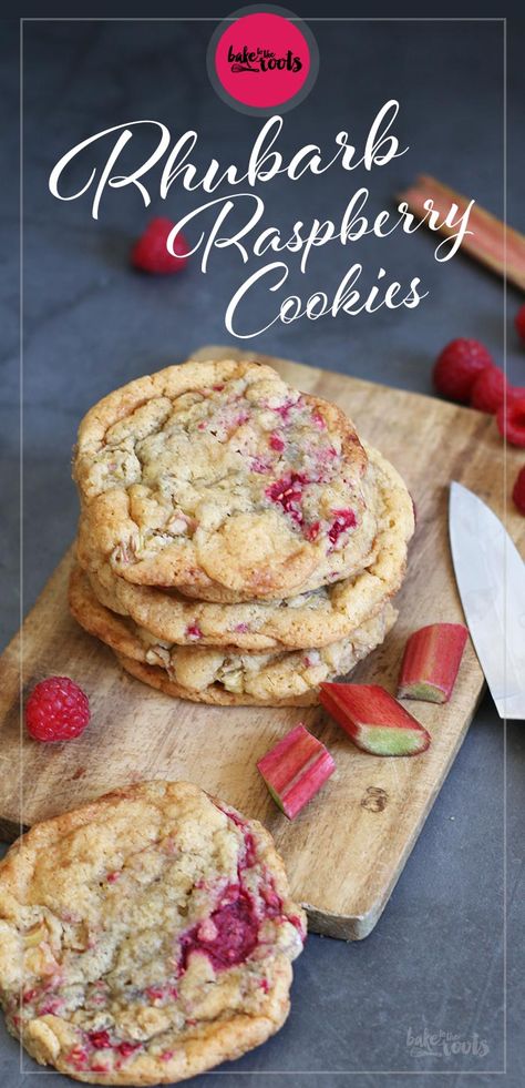 Rhubarb Cookies, Resepi Biskut, Resipi Kek, Rhubarb Desserts, Raspberry Cookies, Dessert Aux Fruits, Rhubarb Recipes, Savoury Cake, Food Cakes