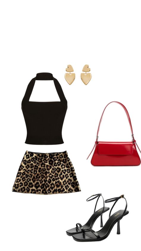 Summer outfit, going out leopard skirt Leopard Print Mini Skirt Outfit, Going Out Outfits Skirt, Leopard Mini Skirt Outfit, Summer Night Outfit Going Out, Summer Going Out Outfit, Leopard Print Mini Skirt, Short Skirts Outfits, Summer Night Outfit, Leopard Print Outfits