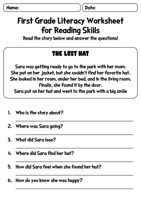 First Grade Reading Worksheets Free, English Worksheets For Grade 2, First Grade Literacy, Free Reading Comprehension Worksheets, 1st Grade Reading Worksheets, 2nd Grade Reading Comprehension, Reading Fluency Passages, Advance English, First Grade Reading Comprehension