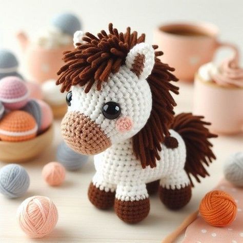 Crochet Pattern Horse Free, Amigurumi Pony Free Pattern, Free Cat Amigurumi Crochet Pattern, Horse Crochet Pattern Free Amigurumi, Crochet Amigurumi Dolls, Amigurumi Farm Animals Free Pattern, Mini Horse Crochet Pattern Free, Farm Animal Amigurumi, Crochet Horse Pattern Free Easy