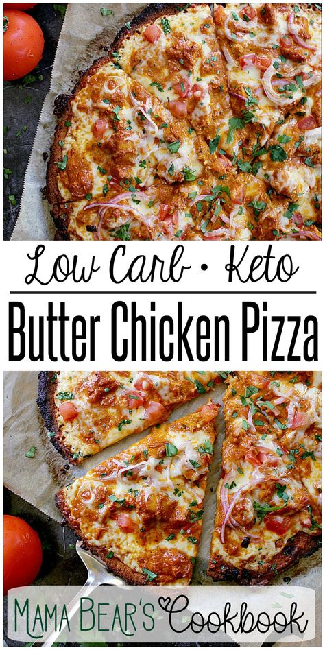 Butter Chicken Flatbread, Butter Chicken Pizza, Chicken Muffins, Chicken Flatbread, Butter Chicken Recipe, Chicken Pizza, Keto Chicken, Keto Bread, Low Carb Bread