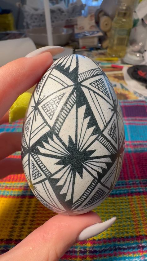 Happy with how this is coming along 🖤 . . . . #southjerseypysanky #ukrainian #kistka #hotwax #jewelrymaking #quaileggs #gooseeggs… | Instagram Pisanki Eggs, Easy Pysanky Eggs Pattern, Pysanky Christmas Eggs, 40 Triangles Pysanky, Heather Nicole, Ukrainian Easter Eggs Patterns, Ukranian Easter Eggs, Pysanky Eggs Pattern, Ukrainian Eggs