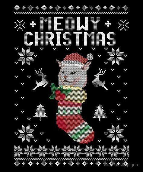 Ugly Sueter Christmas, Diy Christmas Crochet, Woman Yelling At Cat, Ugly Christmas Sweater Cat, Woman Yelling, Beauty And The Beast Movie, Xmas Sticker, Ugly Sweater Christmas, Ugly Christmas Sweater Women