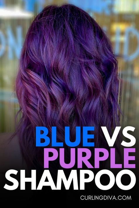 Blue vs Purple shampoo Blue Shampoo Before And After Blondes, Blue Shampoo Before And After, Blue Shampoo Before And After Brunettes, Purple Shampoo On Brown Hair, Blue Or Purple Shampoo, Purple Shampoo Before And After, Diy Purple Shampoo, Red Hair Shampoo, Orange Brown Hair