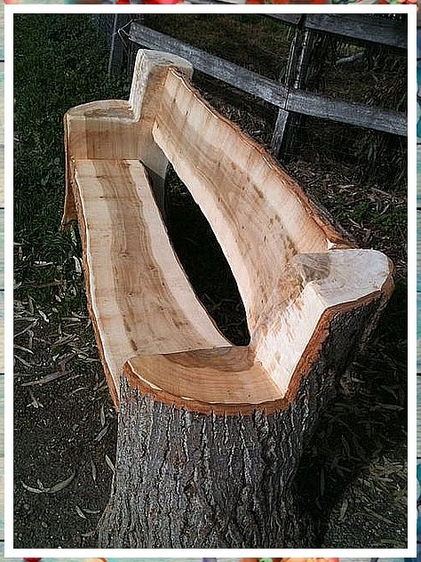 Get in touch with your creative side this winter by trying out these amazing woodworking projects. Cheap Fire Pit, Log Chairs, Log Bench, Carved Bench, Outdoor Wood Projects, Rustic Log Furniture, Log Furniture, Tree Stump, Woodworking Projects Plans