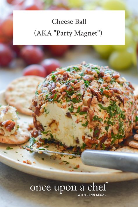 Cheese Ball (AKA "Party Magnet") Aka Party, Once Upon A Chef, Make Ahead Appetizers, Gourmet Cheese, Roasted Pecans, Cheese Ball Recipes, Thanksgiving Appetizers, Chops Recipe, Cheese Spread