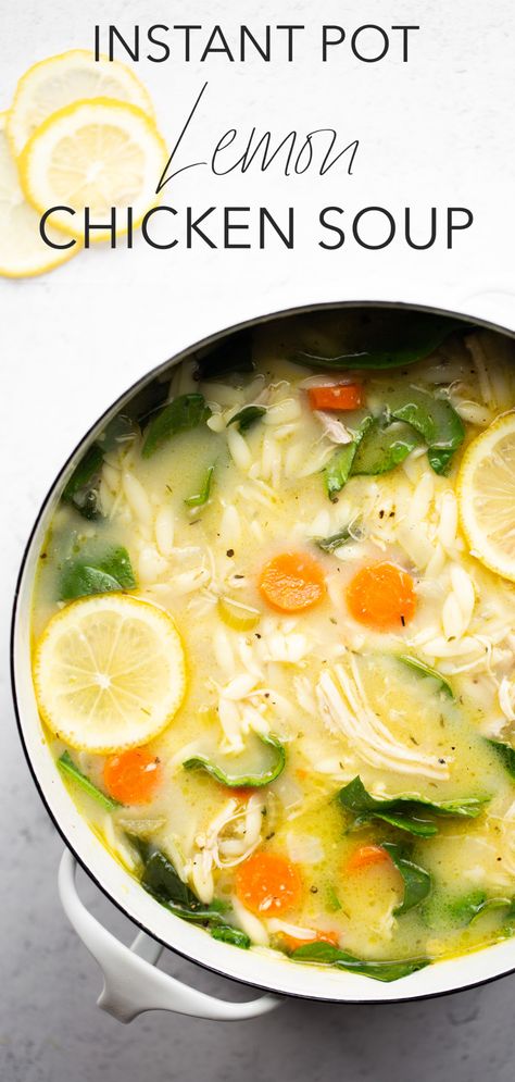 Instant Pot Lemon Orzo Chicken Soup, Pressure Cooker Healthy Recipes, Soup Pressure Cooker Recipes, Instant Pot Lemon Chicken Soup, Greek Lemon Chicken Soup Instant Pot, Instantpot Soup Recipes Healthy, Instant Pot Orzo Soup, Lemon Orzo Soup Instant Pot, Easy Instapot Soup Recipes Healthy