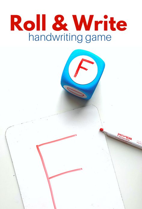 Roll & Write - Handwriting Game - No Time For Flash Cards Handwriting Activities For Kids, Handwriting Games, Preschool Activity Books, Handwriting Activities, Abc Games, Preschool Writing, Preschool Literacy, Fine Motor Skills Activities, Teaching Letters