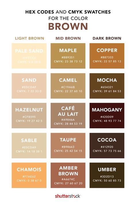 brown palette Brown Rgb Color Codes, Bloxburg Color Codes Brown, Canva Color Palette Hex Codes, Hex Palette Colour, Canvas Hex Codes, Colour Pallete With Hex Code, Autumn Colour Palette Hex Codes, Colors That Look Good With Brown, Brown Hex Code Palette