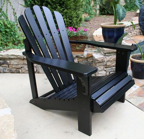 Black Adirondack Chairs Black Adirondack Chairs, Lucite Chairs, Cedar Furniture, Backyard Patio Deck, Restoration Hardware Dining Chairs, Outdoors Style, Adirondack Furniture, Adirondack Chair Cushions, Dinner Chair