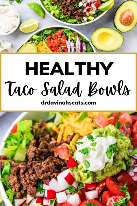 Taco Bell Taco Salad, Taco Bell Taco, Healthy Taco Salad, Salsa Homemade, Low Carb Taco Salad, Taco Salad Ingredients, Salad Bowl Recipes, Taco Bowl Recipe, Taco Salad Bowls