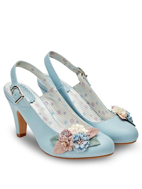 Joe Browns Field Of Flowers Shoes | littlewoodsireland.ie Joe Browns Shoes, Pale Blue Shoes, 50s Clothes, 50s Shoes, Blue Shoes Women, Fantasy Shoes, Flowers Shoes, Quirky Shoes, Vintage Style Shoes