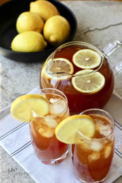 Lemon Tea on Ice with Raw Honey and Fresh Lemon Juice Nonalcoholic Party Drinks, Ice Lemon Tea, Nightshade Free Recipes, Nut Free Recipes, Lemon Coconut, Healthy Gluten Free Recipes, Sugary Drinks, Healthy Food Delivery, Grain Free Recipes