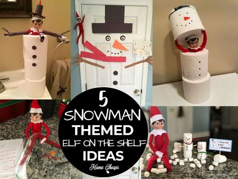 Snowman Elf On The Shelf, Elf On The Shelf Snowman, Wlf On The Shelf, Marshmallow Snowman, Melted Snowman, Elf Fun, Diy Snowman, Elf Ideas, Build A Snowman