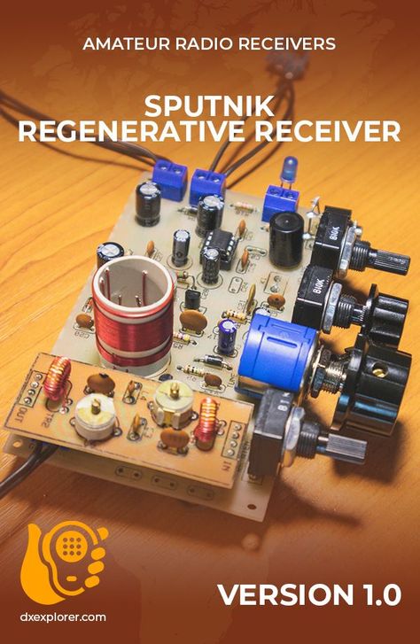 Sputnik regenerative receiver is a simple radio receiver for CW / SSB / AM. It has decent receiving capabilities. It was designed for the 80m, 40m and 20m amateur radio bands. But it can be adapted to other HF bands as well. Shortwave Receiver, Hf Radio, Ham Radio Equipment, Radio Kit, Fm Radio Receiver, Radio Design, Retro Radios, Ham Radio Antenna, Hobby Electronics