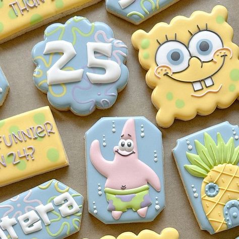 Nicole Phelps on Instagram: "I thought of something funnier than 24 🧽🍍🎉 . . . . . . . . . . . . . . . . . . . . . . . . . . . . . . . . . . . . . . . . . #sandiegocookies #cookiesofinstagram #cookies #sandiegobakersclub #sandiego #following #birthdaycookies #cookiedecorating #bakersofig #sweet #spongebobsquarepants #food #foodie #partyideas #partyplanner #foodart #cookie #cookiedecorating #foodnetwork #instagood #customcookies #viral #love #spongebobcookies #like #spongebob #party #photooftheday #sugarcookies" Whats Funnier Than 24, Whats Funnier Than, Spongebob Cookies, Spongebob Gary, Spongebob Party, Sponge Bob, Birthday Cookies, Custom Cookies, Spongebob Squarepants