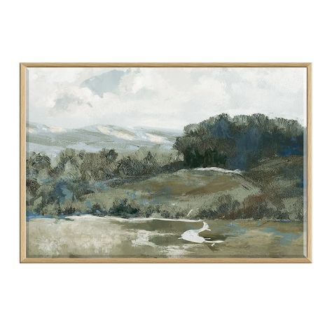 Framed Landscape Canvas Wall Art, 24x36 Canvas Painting Over Bed, Large Square Artwork, Framed Art Above Bed, Artwork For Over The Bed, Woodsy Artwork, Guest Room Artwork, Neutral Bedroom Art, Above The Bed Art, Art Above Bed Master