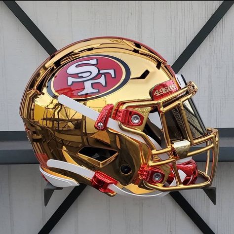 49ers Helmet, Cool Football Helmets, 49ers Cheerleaders, 49ers Nation, Sf Niners, 49ers Pictures, College Football Uniforms, Football Helmet Design, Nfl Football Helmets