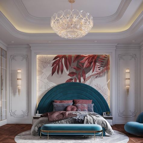 Circular Headboard Design, Neoclassical Bedroom, Classical Bedroom, Bedroom Design Styles, Unique Bedroom Design, Kids Room Interior Design, Bedroom Interior Design Luxury, Bedroom Decor Inspiration, Kids Interior Room