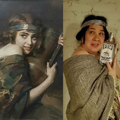 Art Recreation Challenge, Art Appropriation Paintings, Photo Appropriation, Art Appropriation Ideas, Old Famous Paintings, Art Appropriation, Art Recreation, Famous Art Paintings, Appropriation Art