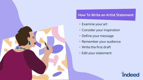 11 Artist Statement Examples (Plus Steps for Writing Yours) | Indeed.com Artist Statement Examples, Tips For Writing, First Draft, Fostering Children, School Resources, Artist Statement, Career Development, Art Business, Life Experiences