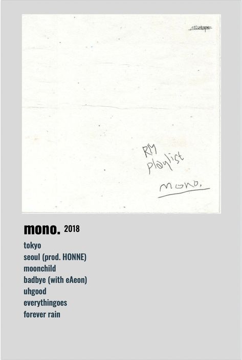 mono RM album cover minimalist poster bts #bts #minimalistposter #rm #namjoon Rm Album Cover, Album Wallpaper, Poster Bts, Bts Lyrics, Collage Ideas, Rm Namjoon, Lyric Poster, Fan Edits, Bts Lyric