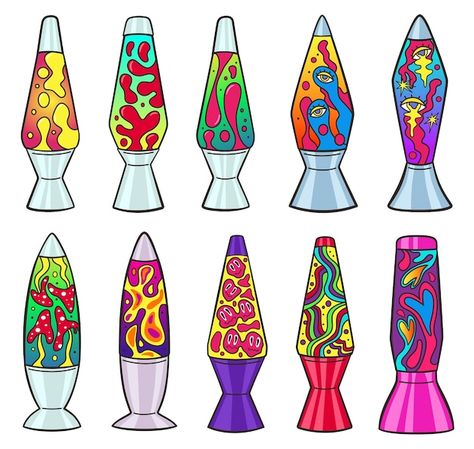 Lava Lamp Digital Art, Lava Lamps Drawing, Lava Lamp Acrylic Painting, Cartoon Lava Lamp, Watercolor Lava Lamp, Lava Lamp Coloring Page, How To Draw A Lava Lamp, Lava Lamp Art Lesson, Mushroom Lava Lamp Tattoo