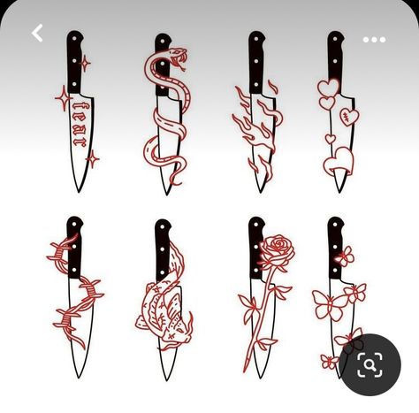 Knife Sleeve Tattoo, Cute Knife Tattoo Women, Knife Matching Tattoo, Knife Tattoo Drawing, Pretty Knife Tattoo, Small Knife Tattoos For Women, Knife Flash Tattoo, Knife Tattoo Women, Knife Finger Tattoo