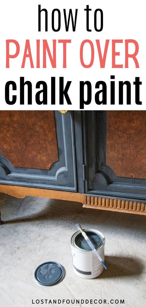 How to Paint Over Chalk Paint: Design trends change over time, and naturally, people are looking at their painted furniture and asking "Can I paint over chalk paint? " Good news is you can! Here's how... Painting Over Chalk Painted Furniture, How To Paint Over Chalk Paint, Can You Paint Over Waxed Chalk Paint, Can You Paint Over Chalk Paint, Paint Over Chalk Paint, Painting With Chalk Paint, Chalk Painting Color, Stain Furniture, Repainted Furniture