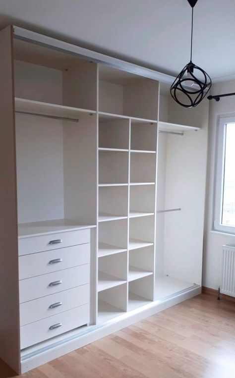 Wardrobe For Small Spaces, Closet Design Layout With Doors, Wall Closet Designs Layout, Closet Design Layout With Mirror, Ideas De Closet, Closet En Drywall, Wardrobe Layout, Modern Cupboard Design, Closet Design Layout