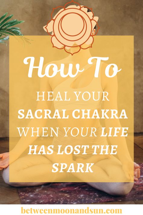 Discover the meaning of the Sacral chakra (Svadhisthana) as well as signs of a balanced and unbalanced second chakra. When you feel uninspired, uncreative or restricted, like you lost that spark in life, then you can try out these 9 powerful healing methods to balance your sacral chakra (yoga poses, affirmations, crystals and more). Feel joy and light-heartedness coming back into your life. #chakra #sacralchakra #chakrahealing #secondchakra #joyful #inspiration 2nd Chakra Healing, Sacral Chakra Release, Sacrum Chakra Healing, Blocked Sacral Chakra Symptoms, Unlock Sacral Chakra, How To Balance Sacral Chakra, Sacral Chakra Blockage, Healing Sacral Chakra, Sacral Chakra Healing Affirmations