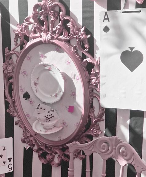 Alice in Wonderland • tea • teacup • disney Alice In Wonderland Interior Design Inspiration, Alice In Wonderland Aesthetic Room, Alice In Wonderland Kitchen, Alice In Wonderland House, Pink Alice In Wonderland, Subtle Alice In Wonderland Decor, Alice In Wonderland Coquette, Alice In Wonderland Aesthetic Room Decor, Pink Alice In Wonderland Aesthetic