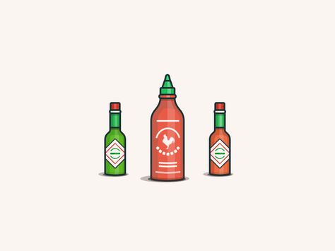 Hot Sauces Sriracha Drawing, Sriracha Bottle, Siracha Sauce, Cooking Icon, Stick Tattoo, Mexican Art Tattoos, Bottle Tattoo, Bottle Drawing, Mexican Culture Art